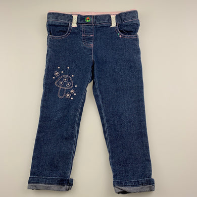 Girls Sprout, embroidered stretch denim pants, W: 54cm, Inside leg: 33cm, GUC, size 2,  