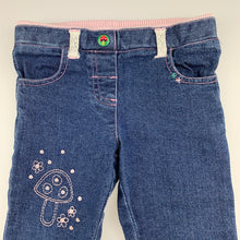 Load image into Gallery viewer, Girls Sprout, embroidered stretch denim pants, W: 54cm, Inside leg: 33cm, GUC, size 2,  