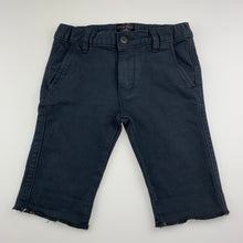 Load image into Gallery viewer, Boys Addison, dark navy stretch knit denim shorts, adjustable, EUC, size 7,  