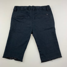Load image into Gallery viewer, Boys Addison, dark navy stretch knit denim shorts, adjustable, EUC, size 7,  