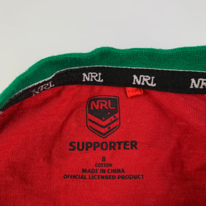 Unisex NRL Official, South Sydney Rabbitohs cotton long sleeve top, EUC, size 8,  