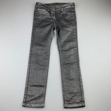 Load image into Gallery viewer, Girls Next, metallic silver casual pants, adjustable, Inside leg: 54cm, EUC, size 8,  