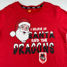 Load image into Gallery viewer, Boys NRL Official, St George Dragons Christmas cotton t-shirt / top, FUC, size 10,  