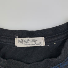 Load image into Gallery viewer, Boys Wayne Jnr, black cotton t-shirt / top, wash faded, care labels removed, FUC, size 8,  