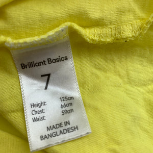 Boys Brilliant Basics, yellow cotton singlet top, tiger, GUC, size 7,  