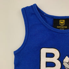 Load image into Gallery viewer, Unisex NRL Official, Canterbury Bulldogs cotton singlet top, marks on front, FUC, size 0,  