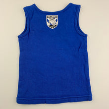 Load image into Gallery viewer, Unisex NRL Official, Canterbury Bulldogs cotton singlet top, marks on front, FUC, size 0,  