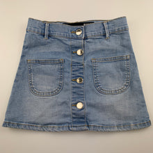 Load image into Gallery viewer, Girls Cotton On, blue stretch denim skirt, adjustable, GUC, size 5,  