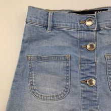 Load image into Gallery viewer, Girls Cotton On, blue stretch denim skirt, adjustable, GUC, size 5,  