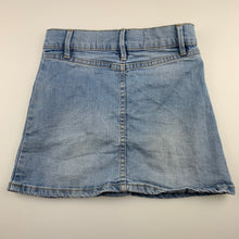 Load image into Gallery viewer, Girls Cotton On, blue stretch denim skirt, adjustable, GUC, size 5,  