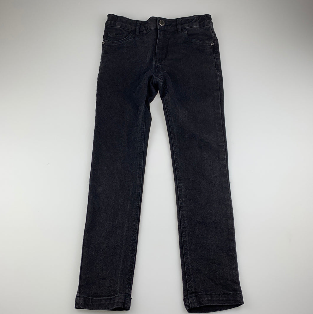 Girls Target, black stretch denim jeans, adjustable, Inside leg: 57cm, EUC, size 8,  