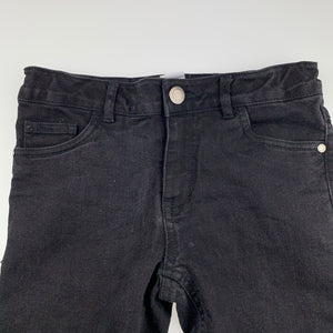 Girls Target, black stretch denim jeans, adjustable, Inside leg: 57cm, EUC, size 8,  
