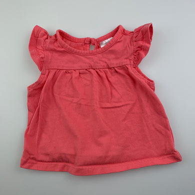 Girls Target, coral cotton t-shirt / top, EUC, size 0000,  