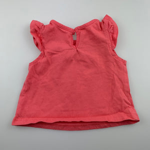 Girls Target, coral cotton t-shirt / top, EUC, size 0000,  