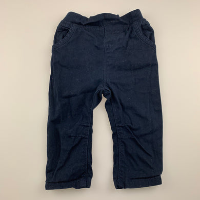 Boys Early Days, navy cotton pants, elasticated, GUC, size 0,  