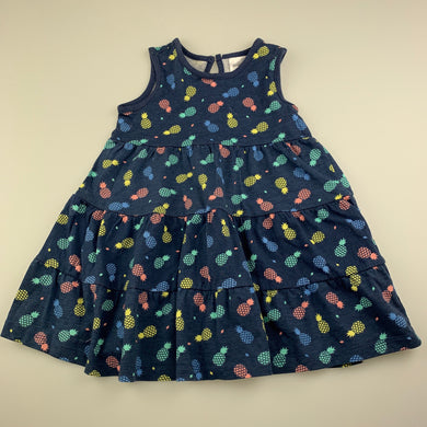 Girls Tiny Little Wonders, cotton casual dress, pineapples, FUC, size 1, L: 43cm approx