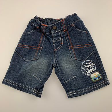 Boys Target, blue denim shorts, elasticated, GUC, size 000,  