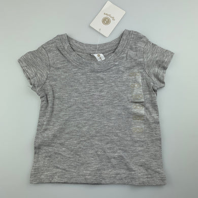 unisex Dymples, grey marle t-shirt / top, NEW, size 000,  