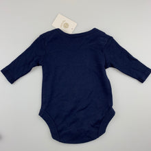 Load image into Gallery viewer, unisex Dymples, navy cotton bodysuit / romper, play, NEW, size 0000,  