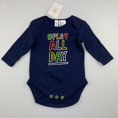unisex Dymples, navy cotton bodysuit / romper, play, NEW, size 000,  