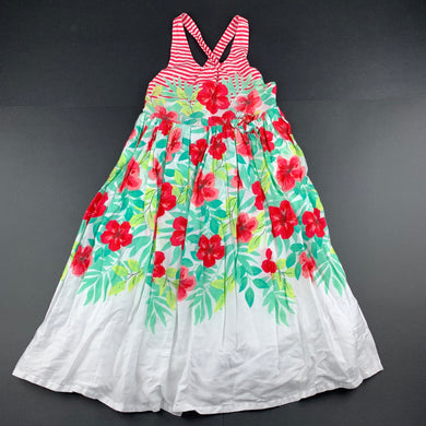 Girls Target, lined floral cotton summer dress, GUC, size 6, L: 71cm approx