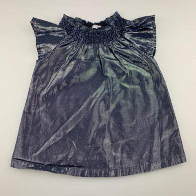 Girls Target, lined blue metallic party top, EUC, size 1,  