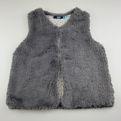 Girls L&D, cotton lined faux fur vest, EUC, size 8,  