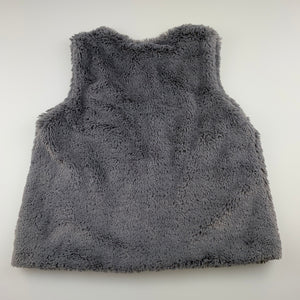 Girls L&D, cotton lined faux fur vest, EUC, size 8,  