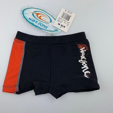 Boys Wave Zone, black swim shorts, elasticated, BNWT, size 0,  