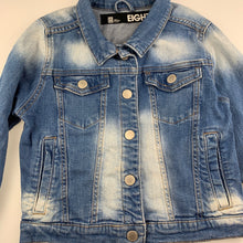 Load image into Gallery viewer, unisex Cotton On, blue stretch denim jacket, poppers, GUC, size 8,  