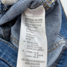 Load image into Gallery viewer, unisex Cotton On, blue stretch denim jacket, poppers, GUC, size 8,  