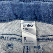 Load image into Gallery viewer, Boys Anko Baby, stretch knit denim jeans, adjustable, EUC, size 0,  