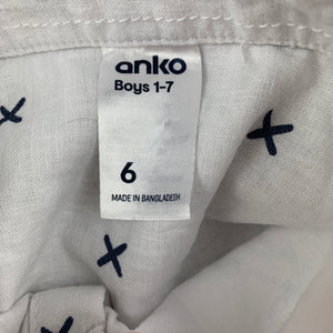 Boys Anko, linen / cotton long sleeve shirt, GUC, size 6,  