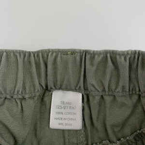 Boys Macys, khaki cotton casual pants, elasticated, inside leg: 24 cm, EUC, size 1-2,  