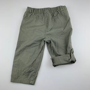 Boys Macys, khaki cotton casual pants, elasticated, inside leg: 24 cm, EUC, size 1-2,  
