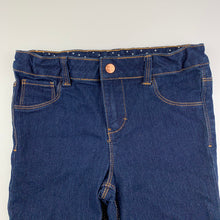 Load image into Gallery viewer, Girls Emerson, dark stretch denim pants, adjustable, inside leg: 51 cm, GUC, size 7,  