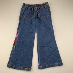 Girls Now, embroidered stretch denim boot cut jeans, elasticated, inside leg: 45 cm, FUC, size 4,  