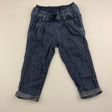 Girls The Place, lightweight denim pants, elasticated, GUC, size 1,  