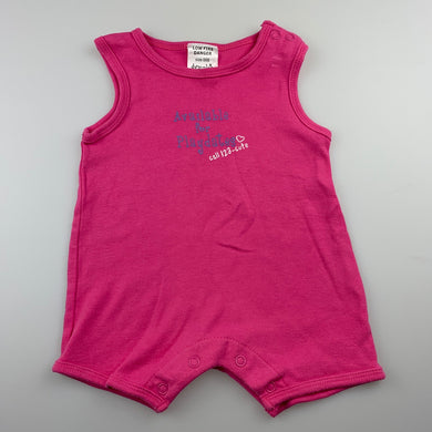 Girls Dymples, pink cotton romper, playdates, FUC, size 000,  