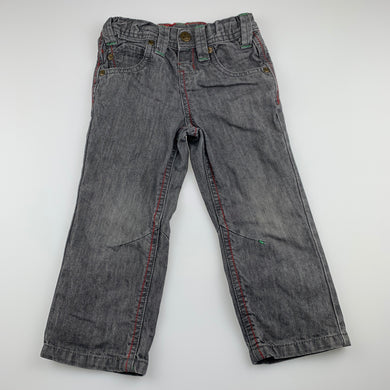 Boys H&T, grey denim jeans, adjustable, inside leg: 32 cm, GUC, size 2,  