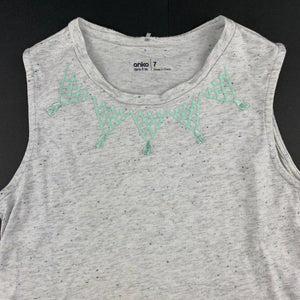 Girls Anko, grey singlet, tank top, GUC, size 7,  