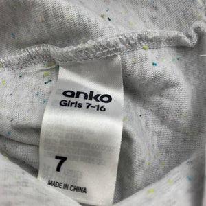 Girls Anko, grey singlet, tank top, GUC, size 7,  
