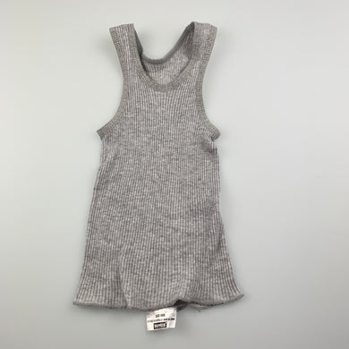 unisex Bonds, grey ribbed cotton singlet top, GUC, size 000,  