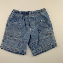 Load image into Gallery viewer, Boys Target, blue denim shorts, elasticated, GUC, size 000,  