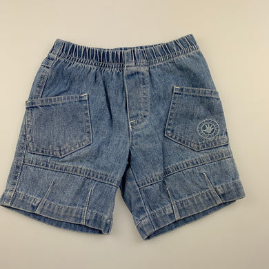 Boys Target, blue denim shorts, elasticated, GUC, size 000,  