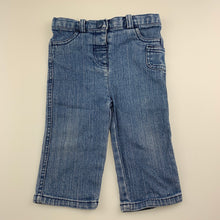 Load image into Gallery viewer, Girls Dymples, blue stretch denim jeans, adjustable, GUC, size 0,  