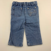 Load image into Gallery viewer, Girls Dymples, blue stretch denim jeans, adjustable, GUC, size 0,  