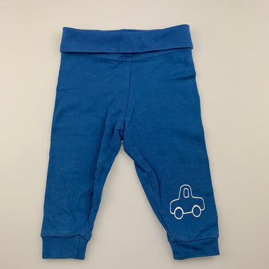 Boys Lupilu, blue cotton leggings / bottoms, car, GUC, size 000-00,  