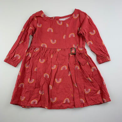 Girls Anko, lightweight long sleeve dress, rainbows, EUC, size 1, L: 40cm