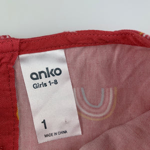 Girls Anko, lightweight long sleeve dress, rainbows, EUC, size 1, L: 40cm